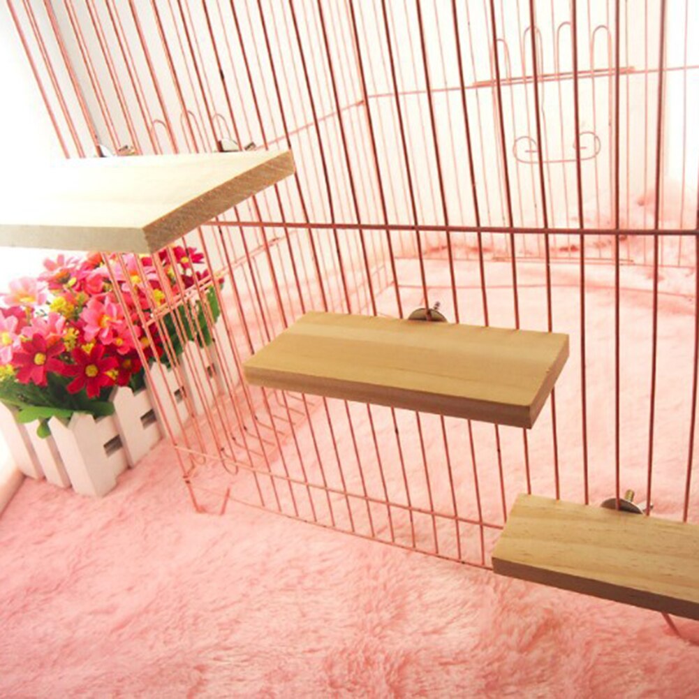 Pet Wood Jumping Platform Climbing Frame Scratch Board Springboard Cage Mounted Guinea Pig Toys House Supplies