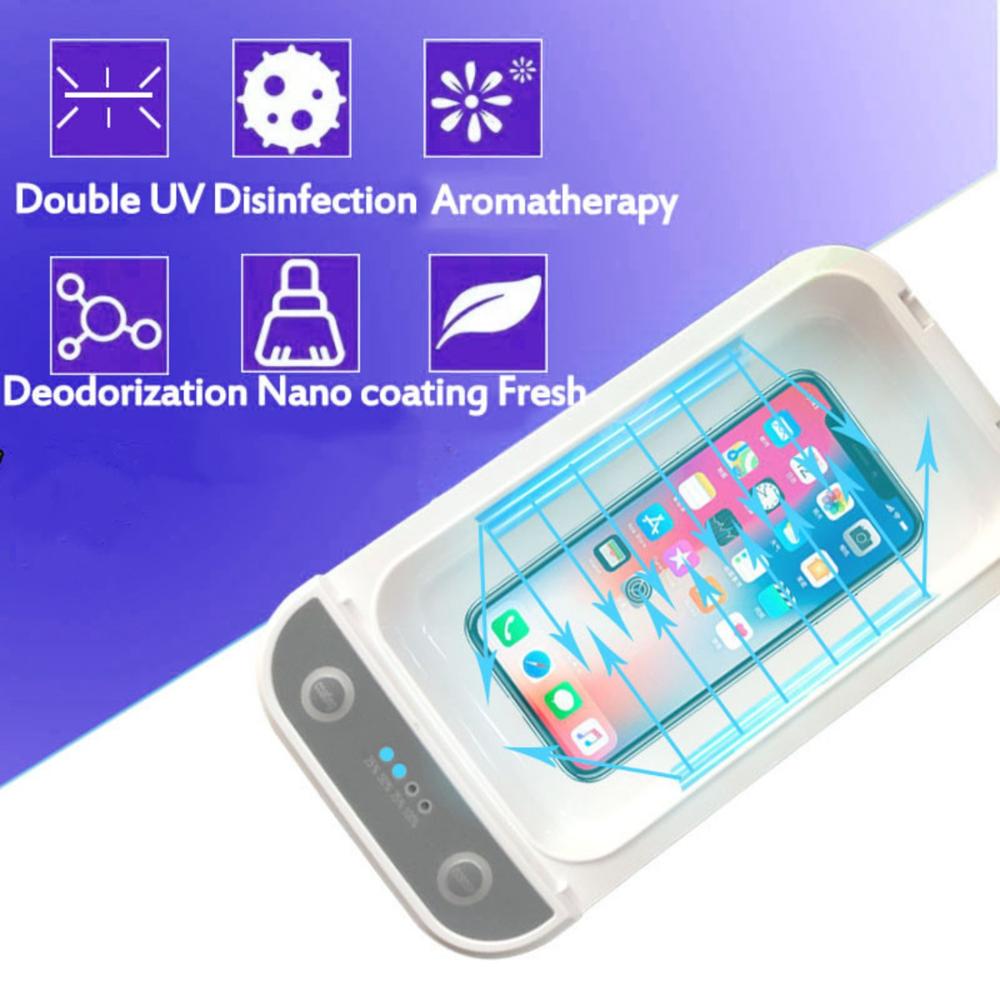 UV Box Mobile Phone Sterilizer telephone Portable Sterlizer UV Light Ultraviolet Sterilization Lamp Sanitizer Mask Watch Cabinet