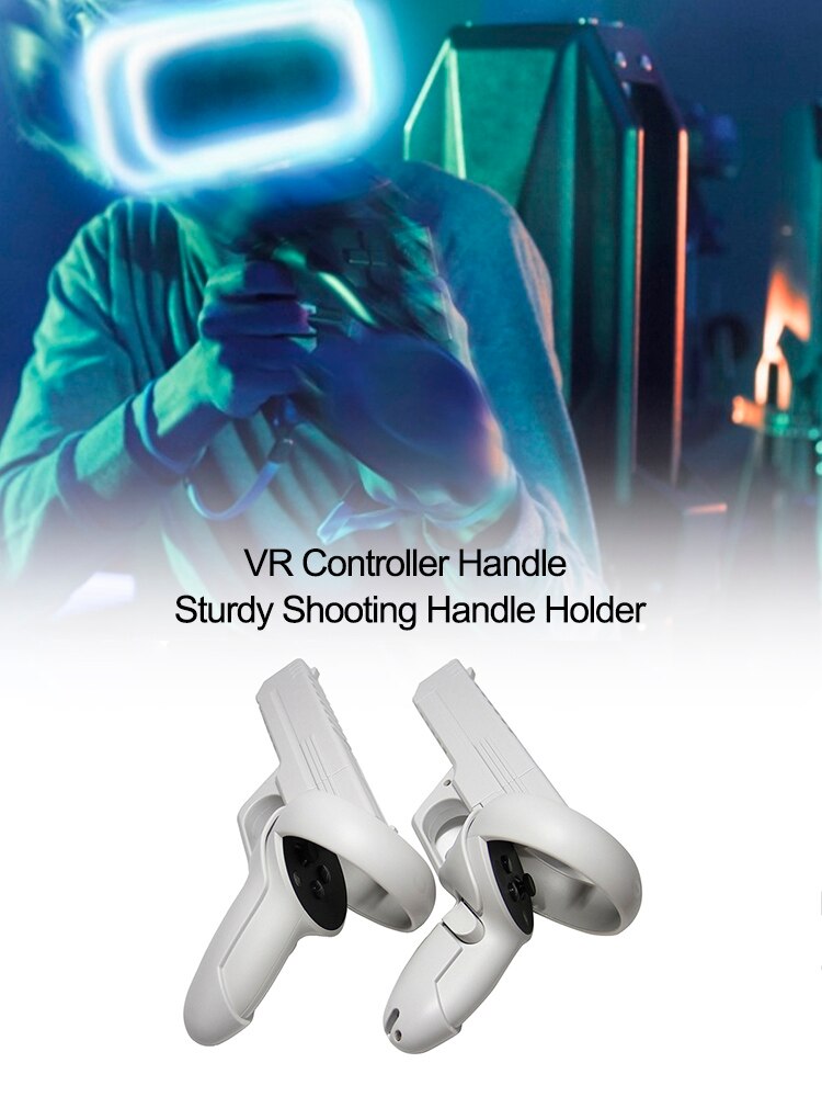 For Oculus Quest 2 VR 1 Set VR Controller Handle Sturdy Shooting Handle Holder Game Accessory
