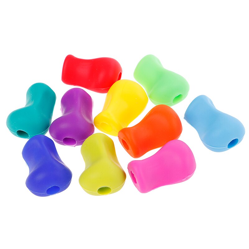 4Pcs/10Pcs Silicone Pen Grip Corrector Therapy Handwriting Aid Kids Children Student School Stationery Pen Control Right Writing