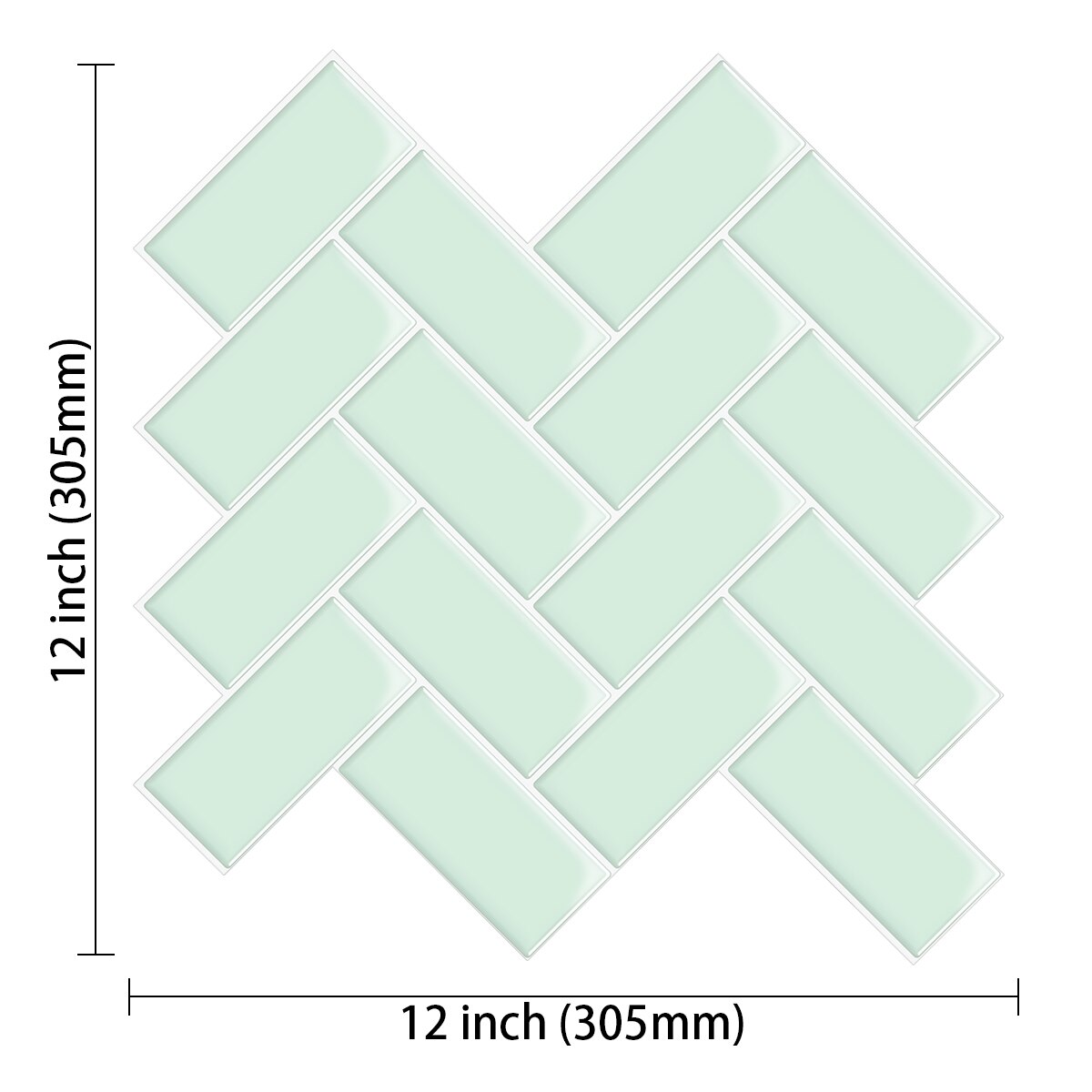 1.6Mm Visgraat 3d Effect Zelfklevende Muur Sticker Keuken Waterdichte Baffle-1 Vel: VP412