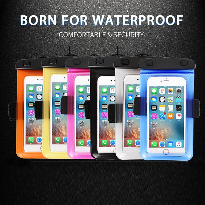 6.0 Universele Waterdichte Telefoon Case Arm Band Tas Voor iPhone X XS Max 6 7 8 Plus Xiaomi mi6 Huawei mate 20 Zwemmen Water proof Cover