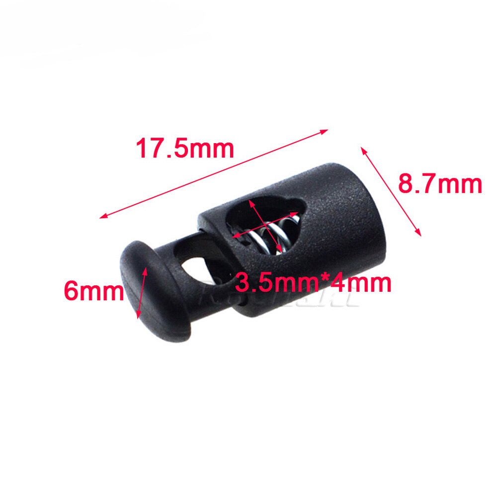 10pcs Plastic Cord Locks Toggle Clip Stopper Cord Buckle Widely Used For Clothing/Backback/ Paracord Black: C0012-B1