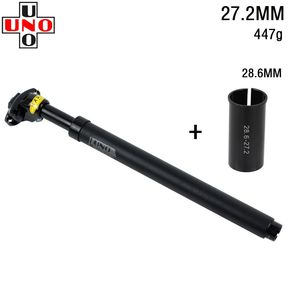 UNO MTB Suspension Sattelstütze Mountainbike Sattelstütze 27,2mm 28,6 30 30,4 30,9 31,6mm X350MM Stoßdämpfer Dämpfung ultraleicht: 28.6x350mm black