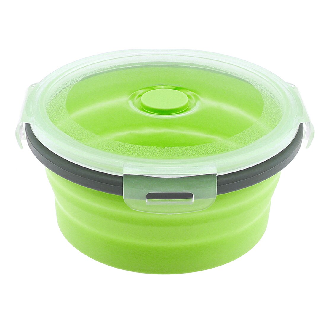 Bol circulaire en Silicone Portable, boîte à déjeuner pliable colorée, boîte à Bento 350/500/800/1200ml avec bouchon en Silicone