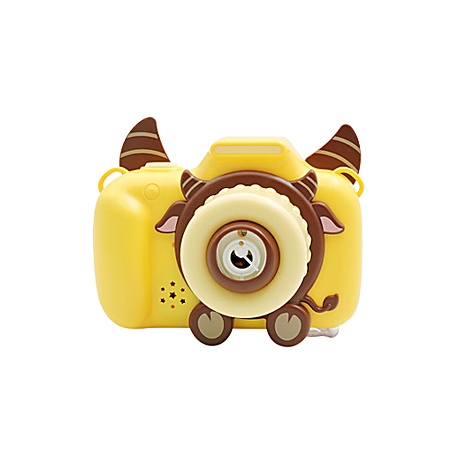 Cartoon Dieren Bubble Machine Lichte Muziek Automatische Bubble Blazen Camera 10Ml Zomer Kinderen Outdoor Speelgoed Игрушки: Lemon yellow