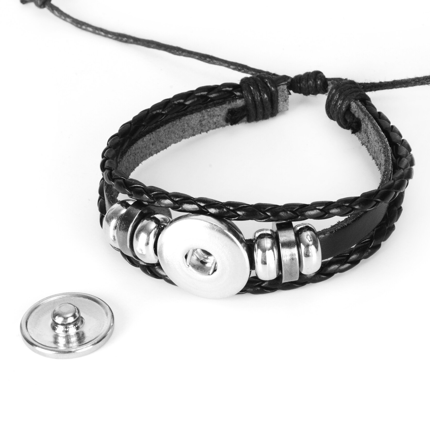 Pulsera deportiva de cuero de tejido negro para hombre, brazalete de foto de fútbol, béisbol, baloncesto, voleibol, pulsera cabujón cristal