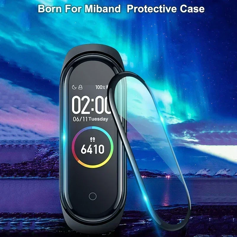 3D Curved Screen Protector for Xiaomi Mi Band 8 7 6 5 4 Waterproof Soft HD Full Coverage Protective Film for Miband 4 5 6 7 8