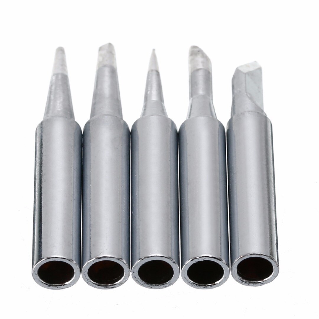 5pcs 900M-T Series Sliver Metal Soldering Iron Head Tip Lead-free Replacement Soldering Welding Sting Soldering Iron Station