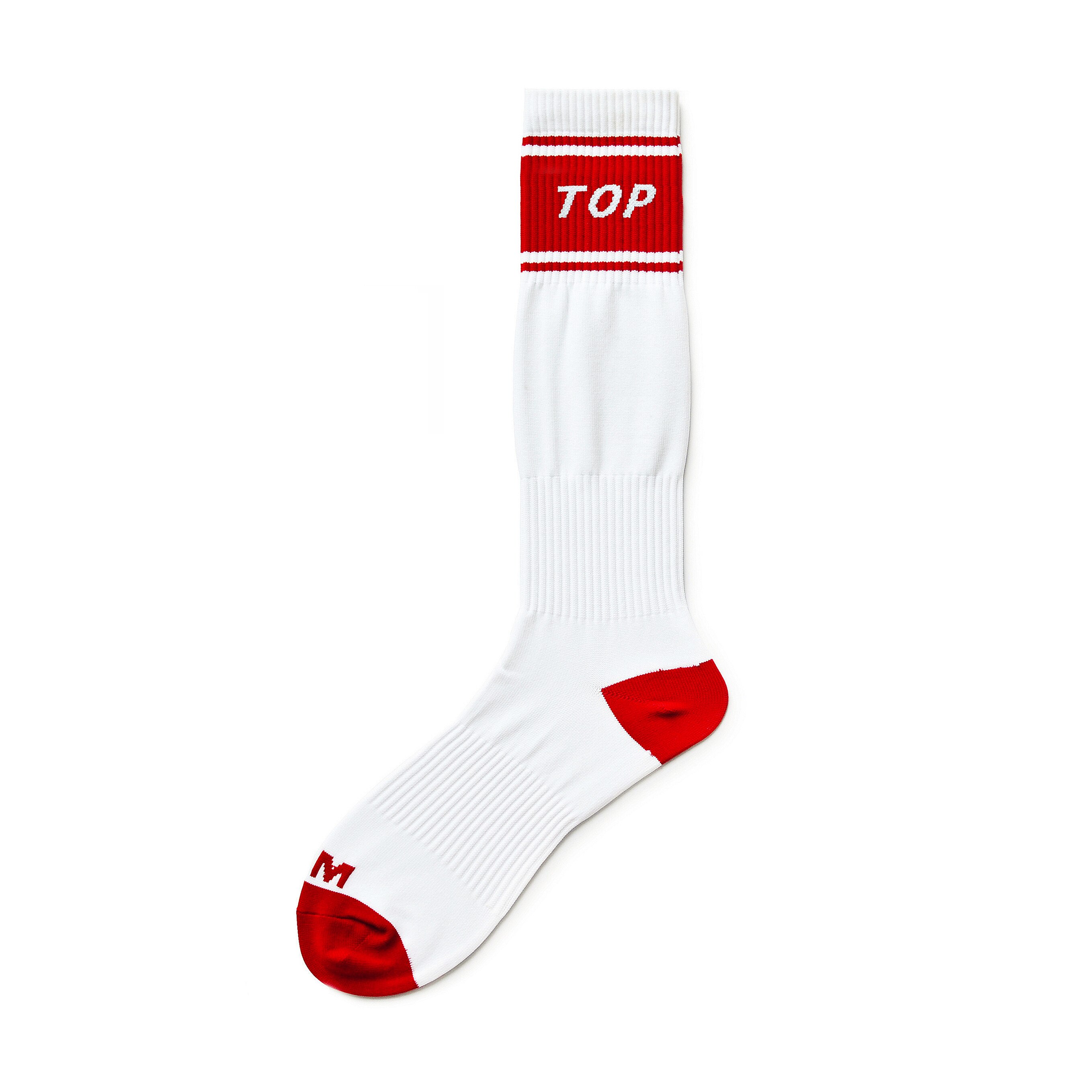 Calcetines de fútbol cómodos para hombre, medias de tubo largo, único, Sexy, Gay: White Red-TOP