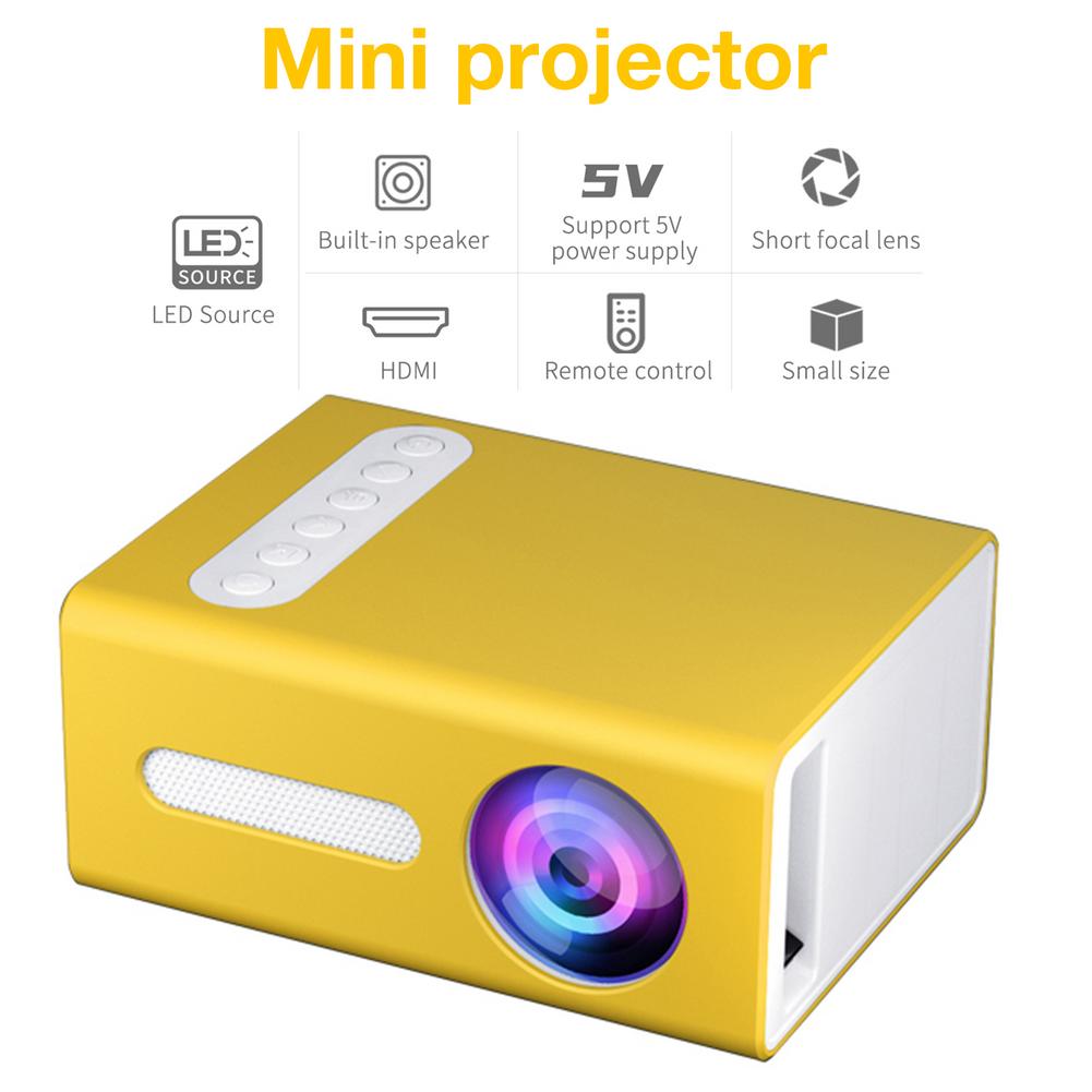 Mini proyector Rondaful T300 LED 320x240 píxeles compatible con 1080P HDMI USB Audio proyector portátil reproductor de Video para el hogar