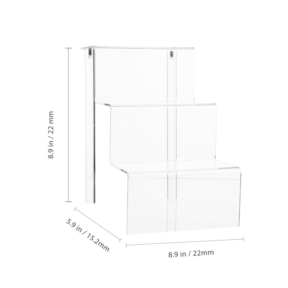 3 Steps Transparent Acrylic Display Stand Shelf for Cosmetics Jewelries Cakes