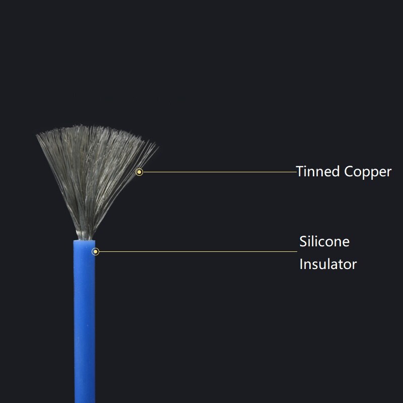 14awg fio de silicone 2mm quadrado isolado flexível cabo elétrico à prova de calor estanhado sílica gel de cobre macio diy núcleo linha de teste