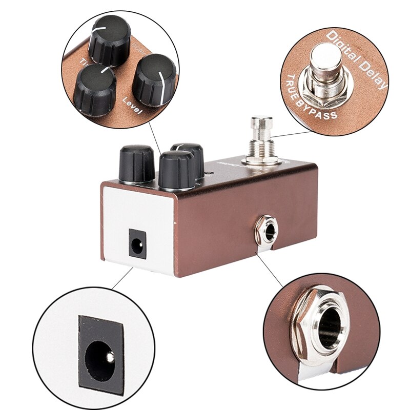 Digital Delay Guitar Effects Pedal Gain/Level/Tone Knob High Low Frequency Effect Pedals with True Bypass Switch