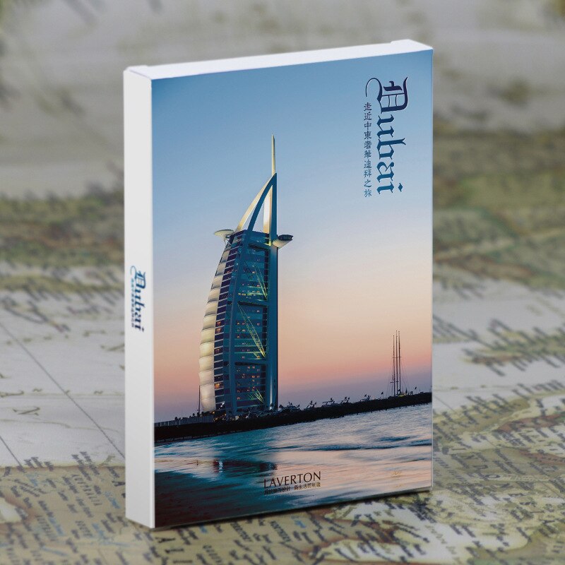 30 Stks/set Wereld Scenic Serie Postcard Envelop Dubai City View Night View Scenic Postcard Decoratieve Kaart