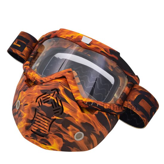 Máscara de casco facial Vintage, gafas desmontables para Motocross, Scooter, Jet, máscara, gafas de sol, esquí, Skate: Model 7