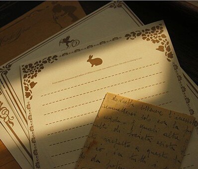 8 Sheets Kraft Brown Letter Paper Vintage European Style Letters Retro Writing Paper Note Pad Antique Stationery Romantic