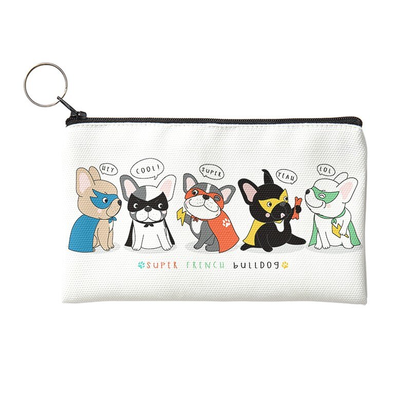 Nuovo portamonete Unisex semplice con stampa solida e simpatico cane con cerniera Lady Girls portafoglio portatile borsa piccola in tela per regali da ragazza: Style12