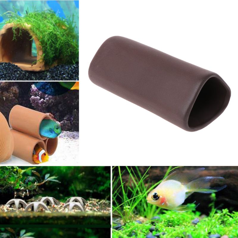 Triangle Shape Clay Pot Fish Shrimp House Cave Shelter Fish Tank Landscaping Aquarium Decoration