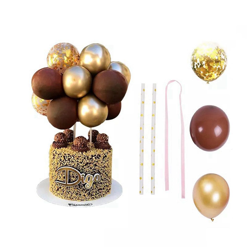 10Pcs Balloon Cake Topper 5Inch Confetti Balloon Mini Balloon Garland Cake Topper Girl Birthday Bridal Shower Party Decorations