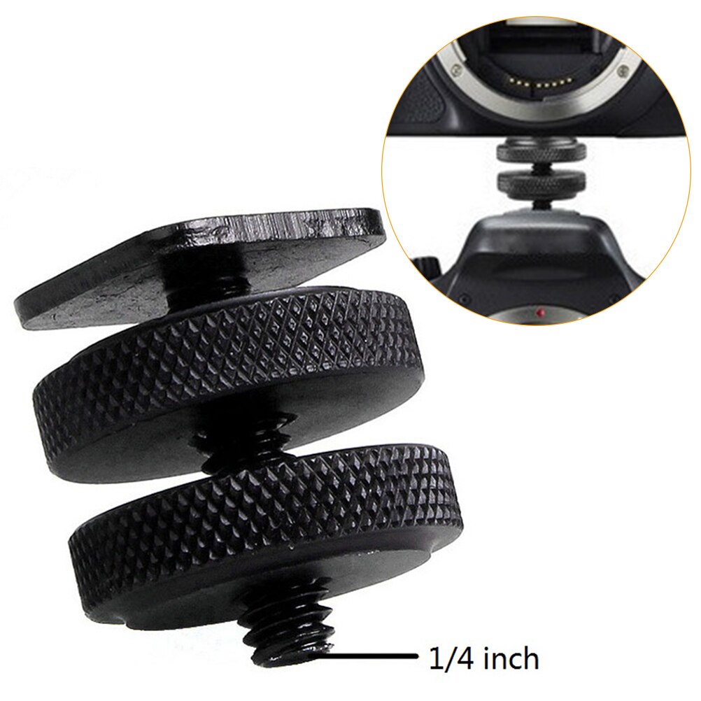 1/4" Dual Nuts Tripod Mount Screw to Flash Camera Shoe Adapter Tripod & Accessories P25 0.3