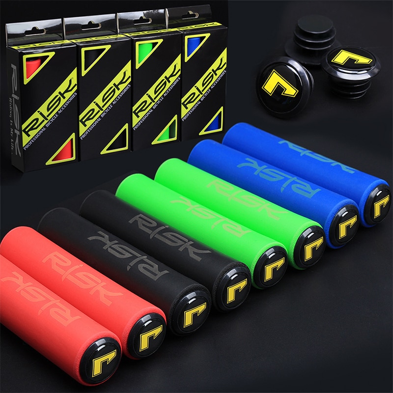 Empuñaduras de silicona para bicicleta de montaña, mangos de esponja para manillar, suaves y ultraligeros, guante de silicona antideslizante, 1 par