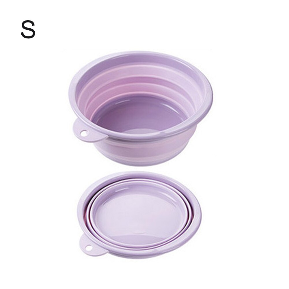 Portable Basin Collapsible Silicone Washbasin Outdoor Folding Wash Basin Folding Bucket Container Bathroom Accessories: Purple