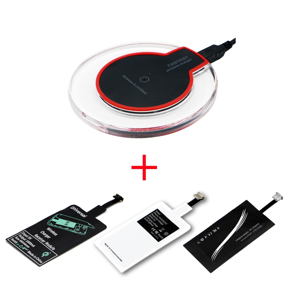 Kit de Carga Inalámbrica Qi Transmisor Cargador Adaptador Receptor Pad Bobina Tipo C Micro Usb Kit para Iphone Xiaomi Huawei