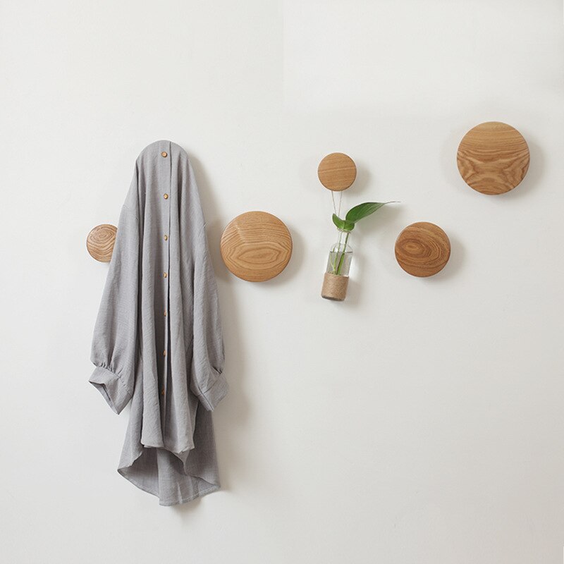 Porte-vêtements rond en bois porte-manteau mural champignon vêtements crochet cintre mural en bois serviette crochets jolie décoration de la maison pour la maison