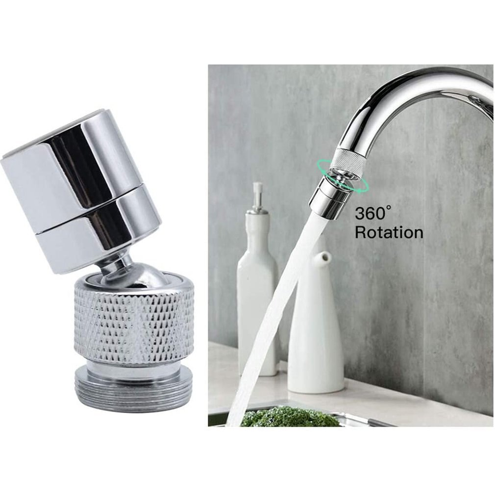 360 gegree Swivel Tap Water Saving Faucet Brass Adjustable 2 Modes Kitchen Bathroom Faucet Bubbler Filter with Nozzle Adapter