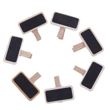 50pcs Mini blackboard wood message slate rectangle clip clip panel card memos label brand price board