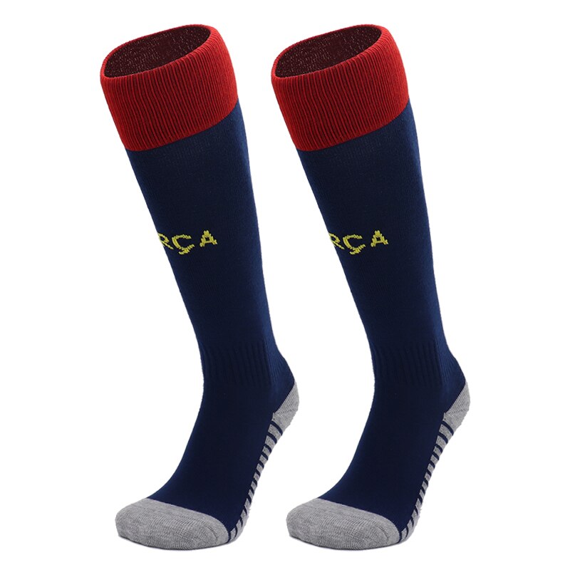 Men Sports Soccer Socks Football Club Sock Knee-High Breathable High Elastic Adult Kids Long Stocking Socks Boy: BS blue Red / for Kids