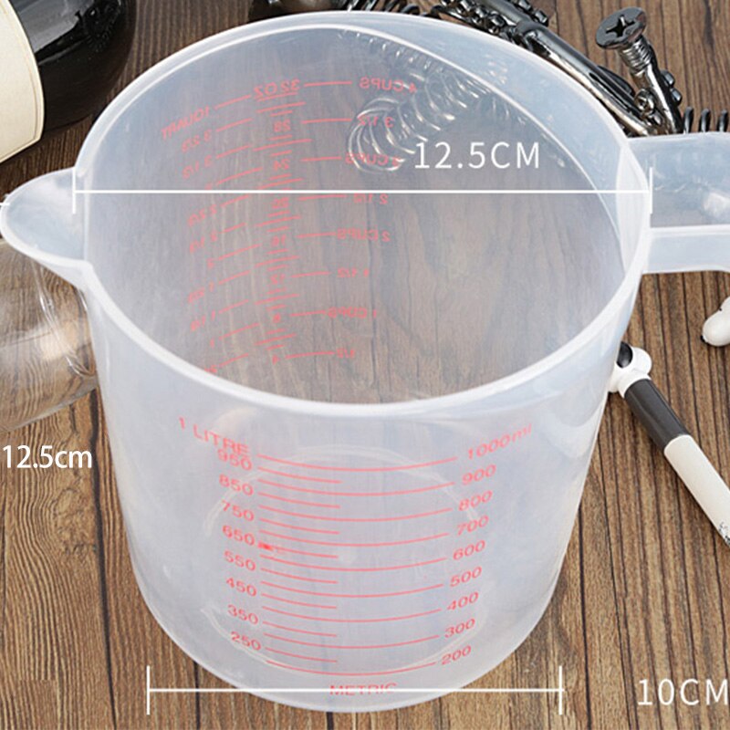 1000Ml Messbecher Backen Werkzeug Küche Werkzeug Kunststoff Messbecher Werkzeug Tasse mit Skala