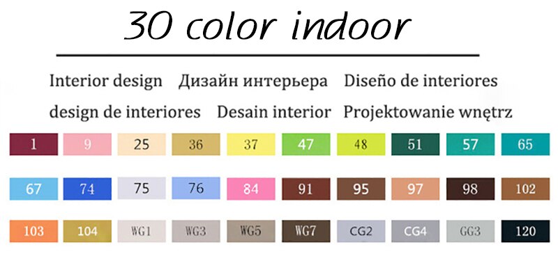 Marqueurs TouchFIVE 30/40/60/80 couleurs Art marqueurs ensemble double tête artiste croquis gras à base d'alcool marqueurs pour Animation Manga: 30 color indoor