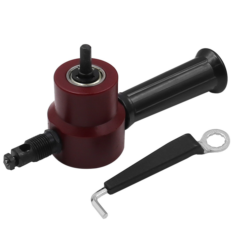 Obcinak robić blachy Podwójna głowica Narzędzie robić cięcia żelaza Wiertarka elektryczna Modyfikacja płyty Dziurkacz Nożyce Regulowane: Czerwony