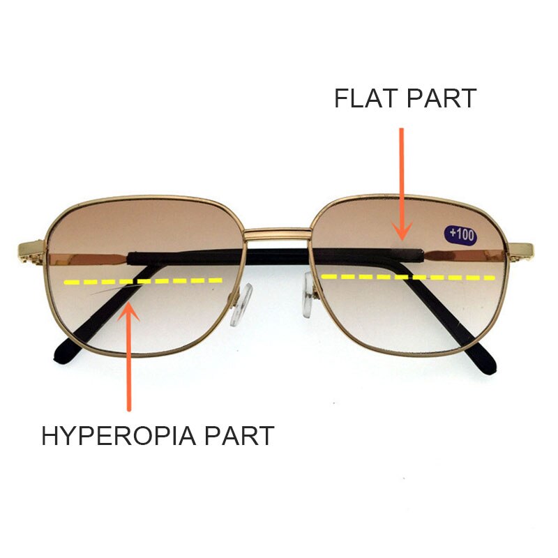 Ahora-gafas de sol marrones bifocales para hombre y mujer, lentes de aleación para leer, hipermetropía, negocios, + 1,0 + 1,5 + 2,0 + 2,5 + 3,0 + 3,5 + 4,0