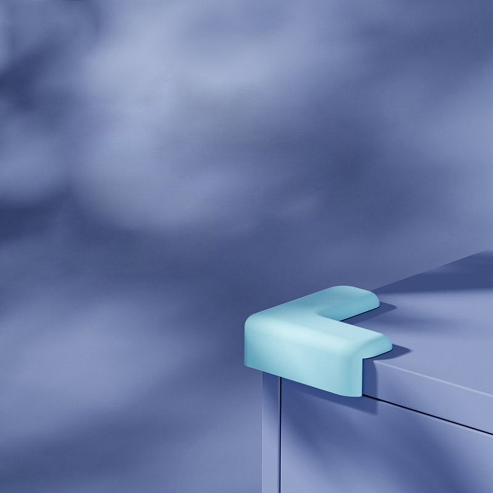 Baby Safe Silicone Corner Protector From Table Desk Furniture Angle Child Safety Edge Guards Anticollision Protection Cover Pad: blue-L-shape