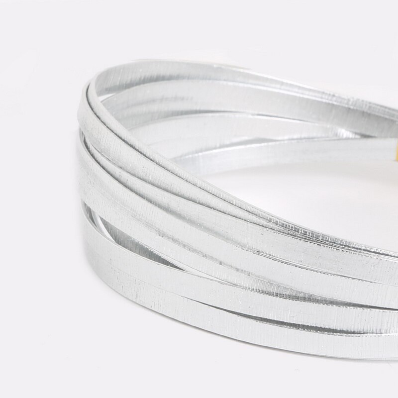 Silver Flat&Round aluminum Wire Soft Metal Floristry Wire For DIY Jewelry Findings & Craft Making: 5x1mm   3m