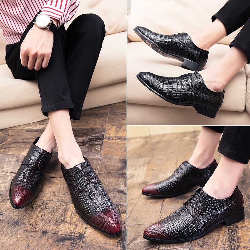 AIRAVATA hommes robe chaussures plates luxe hommes affaires Oxfords chaussures décontractées en cuir Derby chaussures