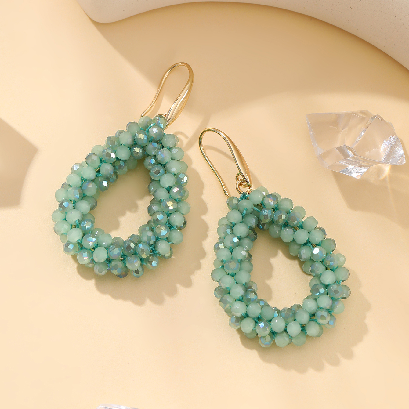 Pendientes pequeños INKDEW, pendientes de gota de agua de colores de bandera nacional para mujer, pendientes de cristal hechos a mano, joyería de EA124