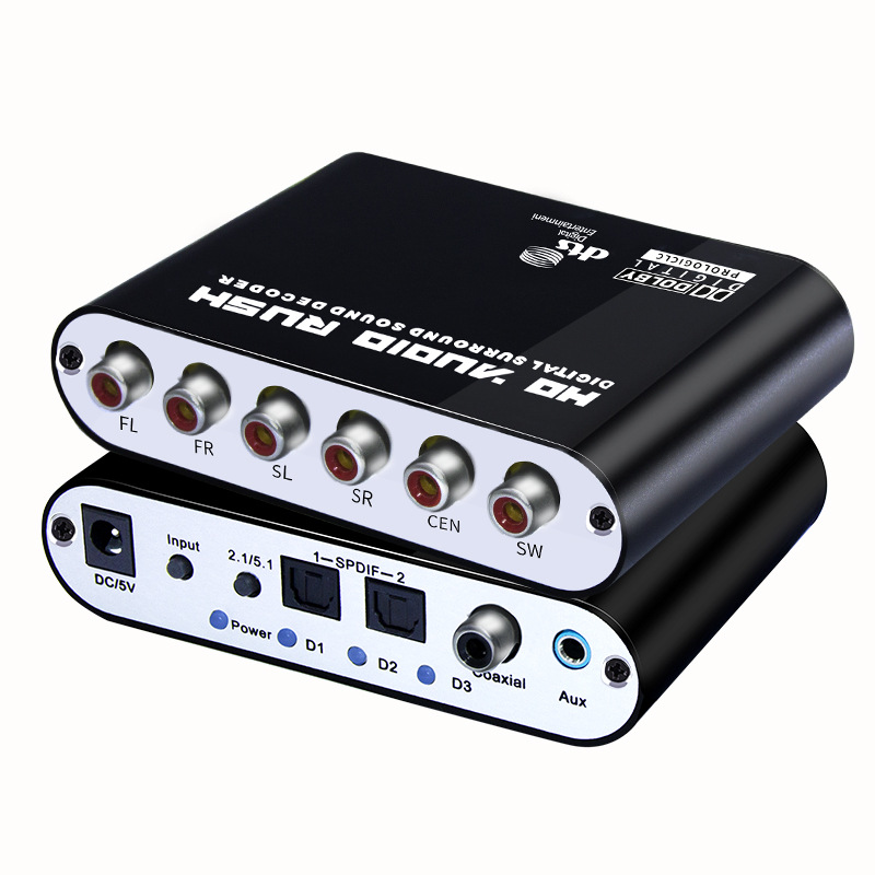 Décodeur Audio numérique 5.1 EU Dolby Dts/Ac-3 convertisseur optique à 5.1 canaux RCA analogique, adaptateur Audio, convertisseur amplificateur