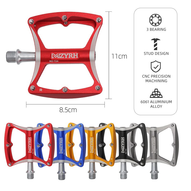 MZYRH 724 503S 505S Bicycle Pedal Ultralight Non-Slip MTB Pedals Aluminum Alloy Flat Applicable Waterproof Bicycle Parts