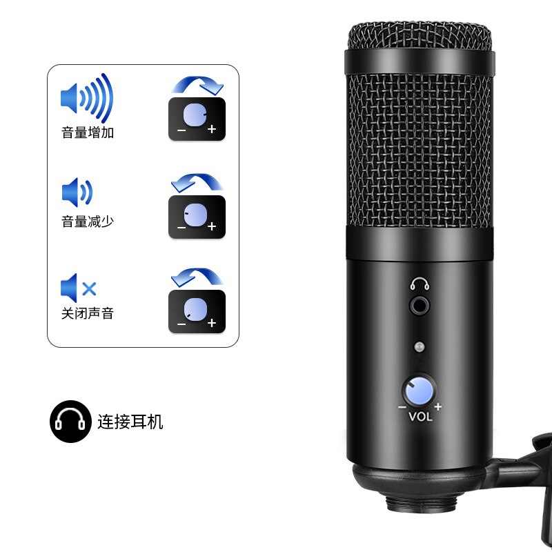 studio recording condenser podcast kaorake microphone mic kit set usb radio desktop for pc computer BM 800