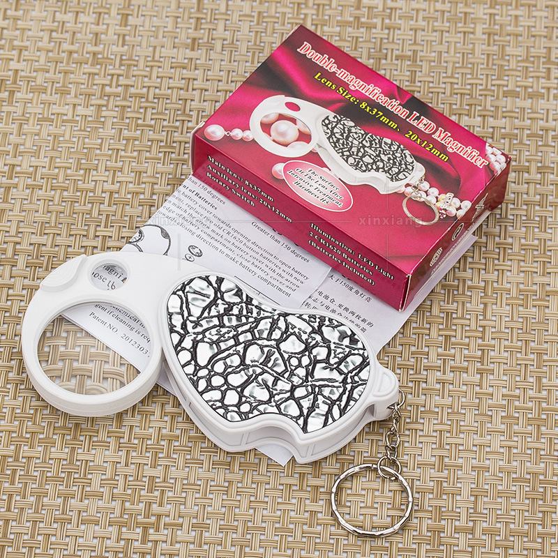 Folding Jeweler's Glasses 8X 20X Jewelry Magnifier Portable Pocket Magnifying Glass Jewelry Magnifier Lupa Mini Microscope Loupe