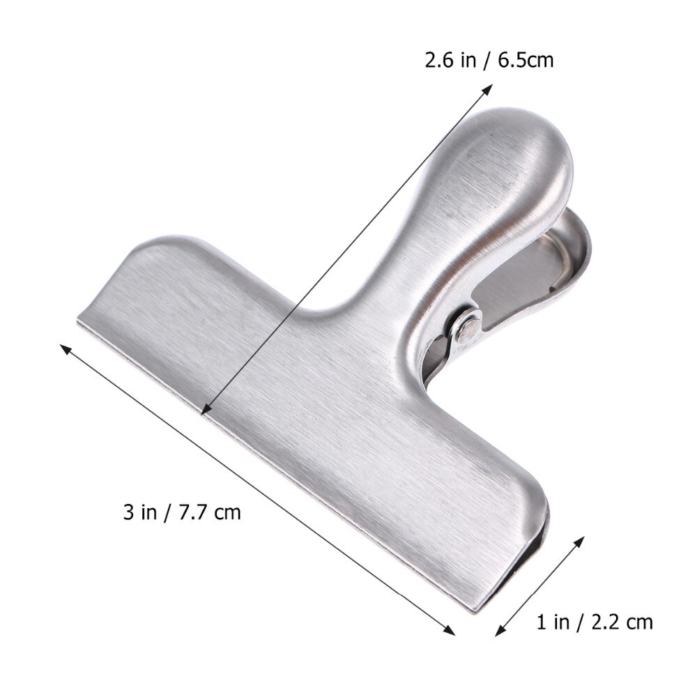 OUNONA-fermeture du sac, 12 pièces, en acier inoxydable, Clips de scellage du sac, pour conserver la fraîcheur