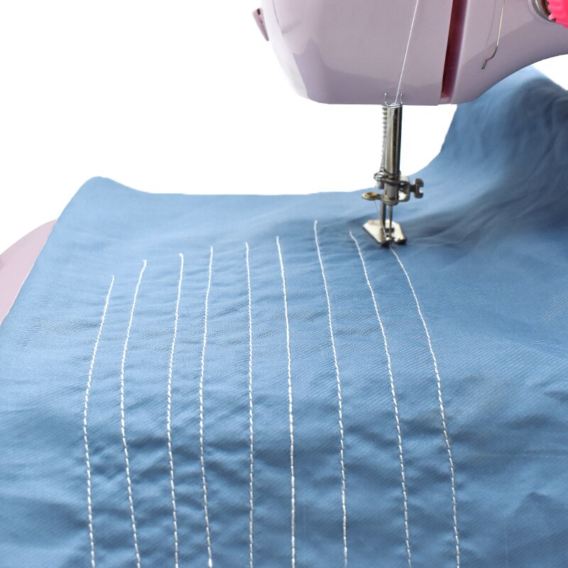 220V EU Plug Multifunctional Electric Mini Sewing Machine With Light And English Manual For Household DIY Apparel Fabric Sewing