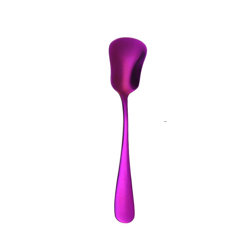 Ice Cream Spoon Stainless Steel Spoon Square Spoon Ladle Gold Dessert Spoon Utensils Stirring Spoon Spoon Tableware: Purple