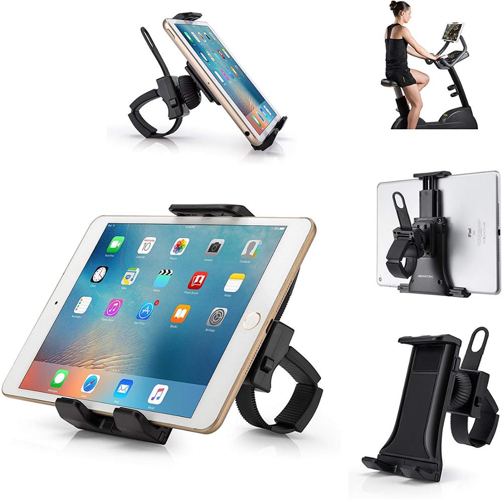 Universal Handlebar Mount for iPad iPhone Tablet 360 Degree 3.5” to 12” Expandable Pole Strap Phone Holder Indoor Cycling Gym