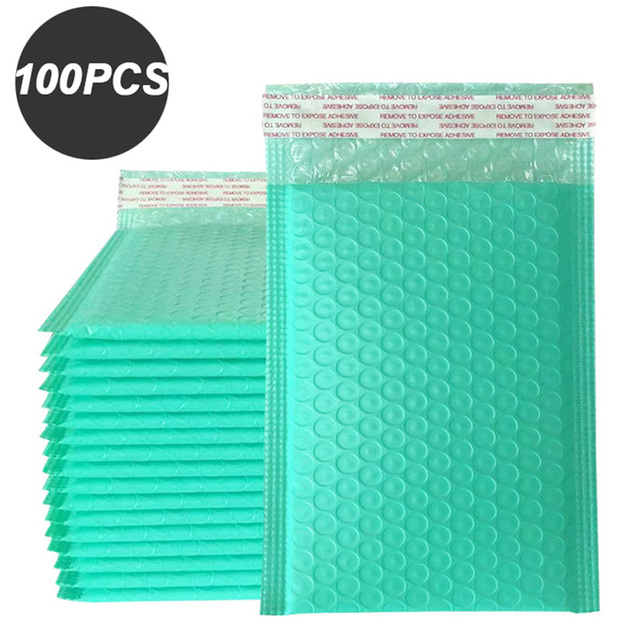 100pcs Pink Bubble Mailer Bubble Padded Mailing Envelopes Mailer Poly for Packaging Self Seal Bag Bubble Padding: 11*15cm / WHITE