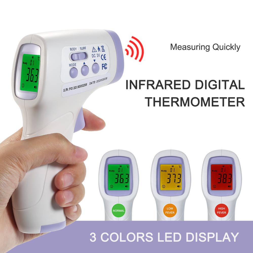 Berøringsfrit øre pandetermometer digitalt lcd display kropstermometer infrarød temperaturmåling ℃ og ℉ omskiftelig: Md1131